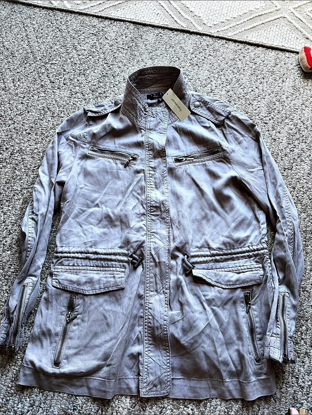 francesca's Utility Jacket in Gray NWT